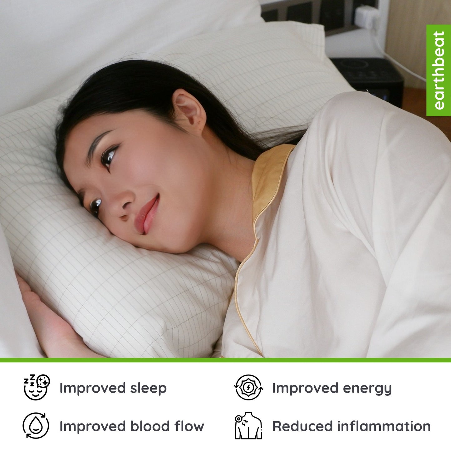 earthbeat Dye-Free Earthing Pillowcase