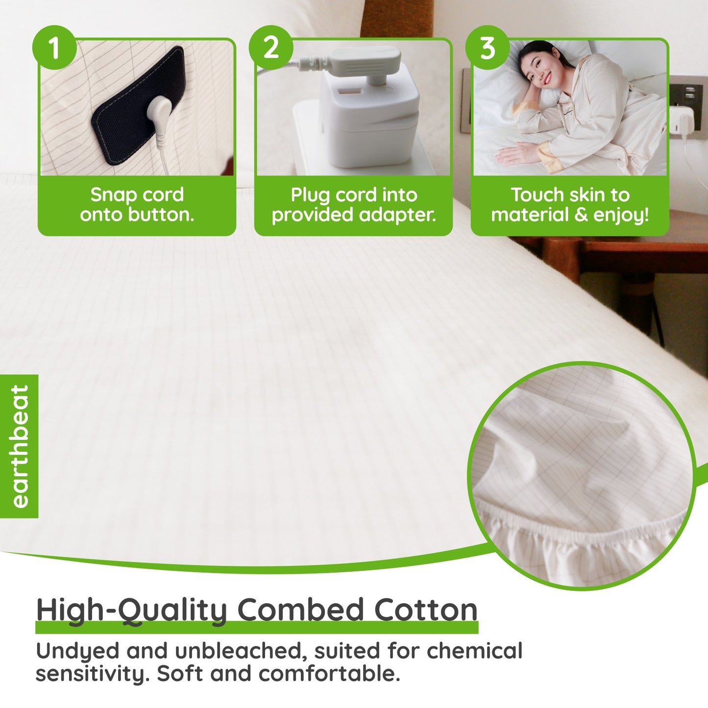 earthbeat Classic Earthing Fitted Sheet